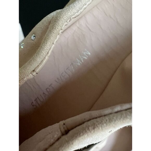 Stuart Weitzman Bling Embellished Suede Ballet Flats Beige Size 9 - Picture 4 of 9